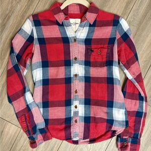 Abercrombie & Fitch Kids Plaid flannel Shirt - Red, Blue, and White